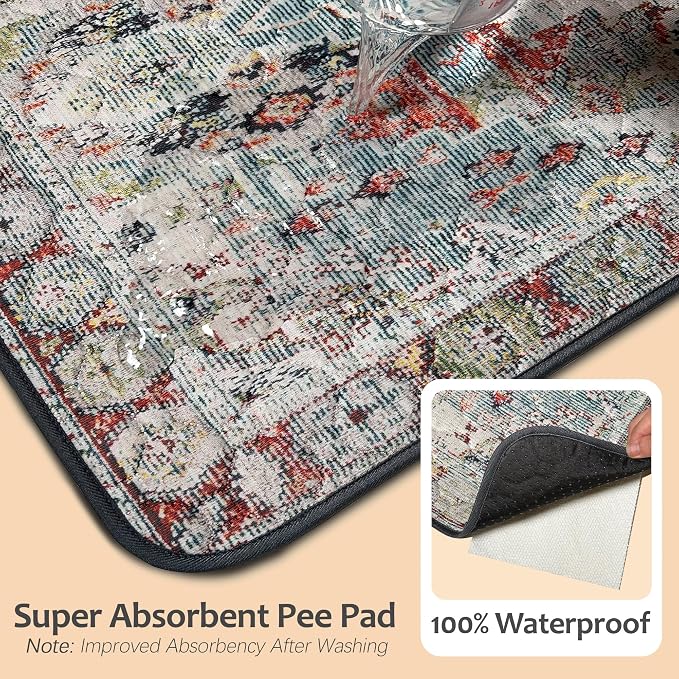 Washable Pee Pads for Dogs, Reusable Puppy Potty Training Pads, Ultra-Absorbent Thick Waterproof Leak-Proof Non-Slip Pads & Mat for Crate, Playpen, Floor, Whelping & Housebreaking , 2 Pack 36"x36"