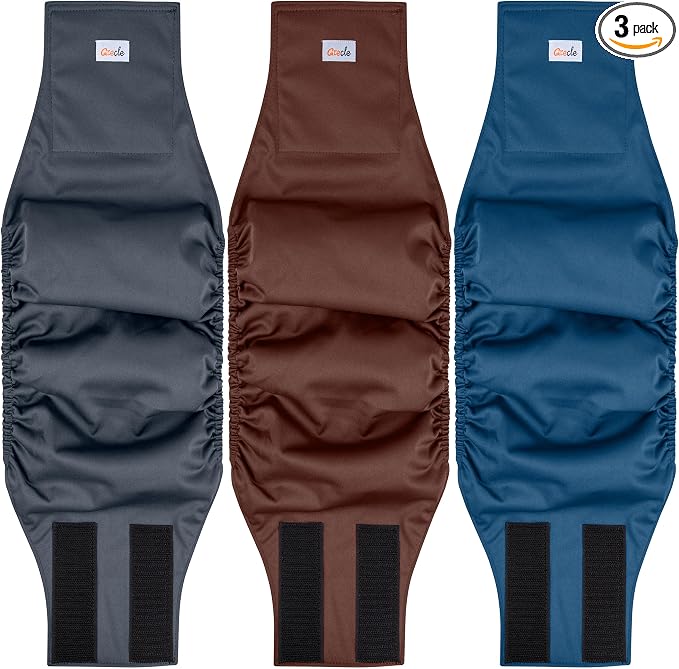 Reusable Dog Diapers Male 3Pcs, Premium Washable Belly Bands for Male Dogs XSmall, High Absorbing Male Dog Wraps for Doggie & Puppy in Incontinence, Excitable Urination and Training XS