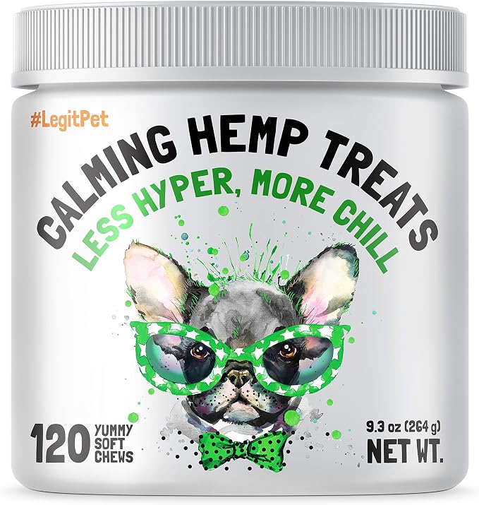 Calming Hemp Treats for Dogs Made in USA with Organic Hemp 120 Chews and Mushroom Complex Treats for Dogs with Reishi Shiitake and Turkey Tail Mushrooms for Cognition and Immune Boosting 120 Chews