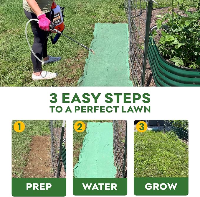 Petramax ReadyRoll Biodegradable Grass Seed Mat for Lawn (432 ft.) - All Year Green 3-in-1 Tall Fescue & Kentucky Grass Seed Rolls w/Mulch & Fertilizer - Lawn Repair Patch - Just Roll, Water, Grow