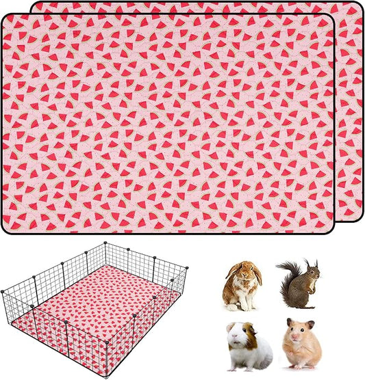 2 PCS Guinea Pig Cage Liner, Reusable Waterproof Guinea Pig Liner, Washable Small Animals Bedding, Super Absorbent Pet Pee Pads Guinea Pig Mats, Rabbit Mats for Cages (42 * 56 inch)