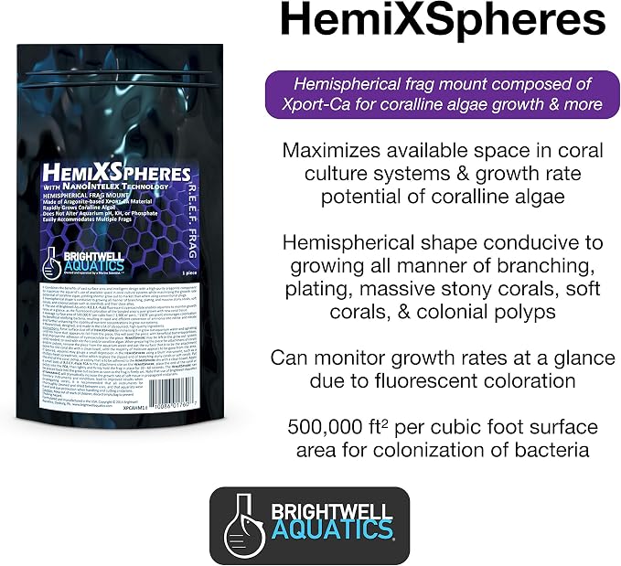 Brightwell Aquatics HemiXSpheres – Coral Frag Mount for Marine Reef Aquariums
