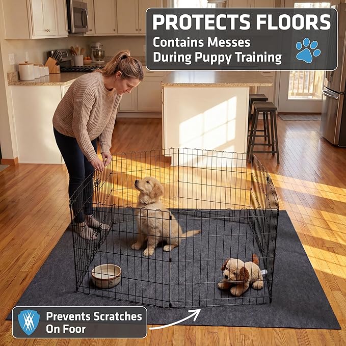Drymate Jumbo Dog Playpen Mat (60x74), Super Absorbent, Waterproof, Slip-Resistant, Machine Washable, Reusable Puppy Pad for Training, Whelping, Housebreaking, Incontinence, Crate, Kennel (USA Made)