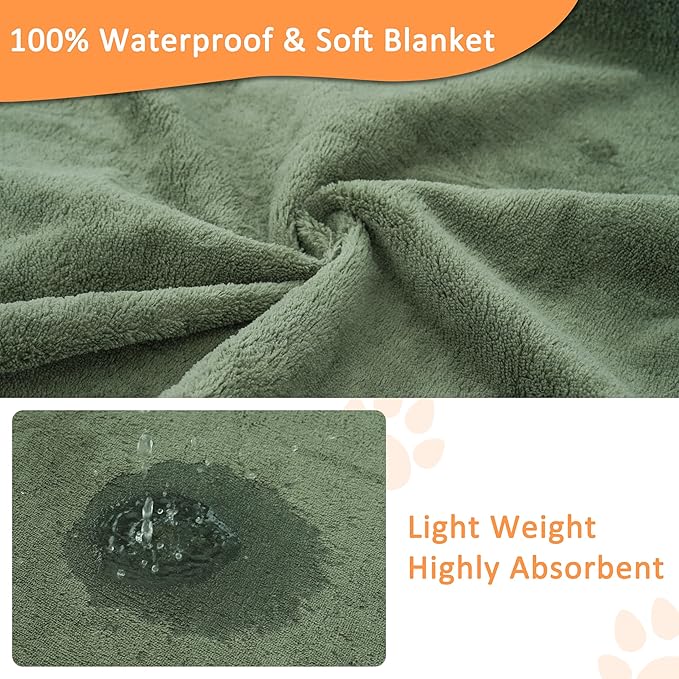 Bunlitent Washable Pee Pads for Dogs 65'' x 48'', 3 Packs Extra Large Reusable Washable Puppy Pads with Quick Dry, Fast Absorbent Whelping Pads, Puppy Playpen Mat for Incontinence, Housebreak, Green