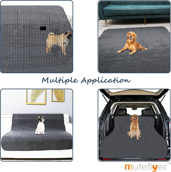 Washable Pee Pads for Dogs,Dog Pee Pads for Puppy Playpen,Puppy Kennel,Dog Crate-Quick Heavy Absorbency,Waterproof,Nonslip,Ideas for Pet Supplies,Gray,54"x54"