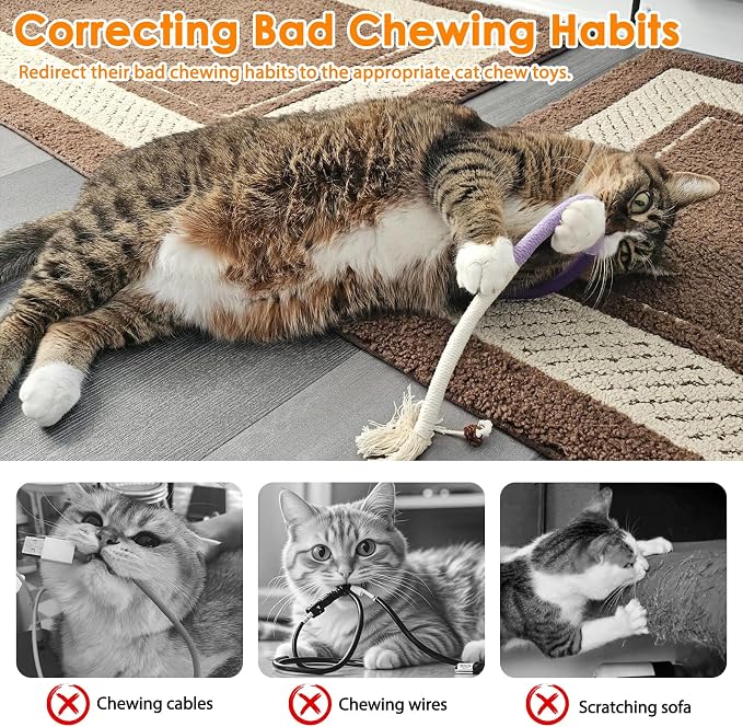 Tocirelo Cat Chew Rope Toy & Interactive Cat Toy