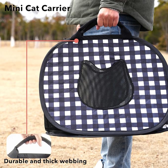 Pop up Large Cat Carrier, 30'' L Kennel Soft Crates with Portable Mini Cat Carrier,Travel Littler Box, Mattress,Food Bowl,4 Stakes and Carry Bag