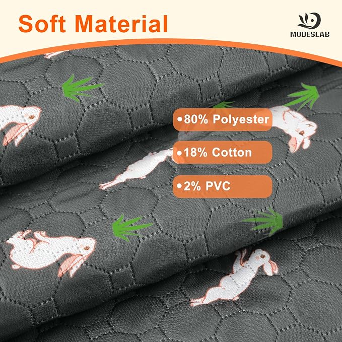 4-Pack Guinea Pig Cage Liner, 16in x 30in Fast Absorption Washable Bedding Pee Pads for Dogs Puppy Rabbit Small Animal Cage Mat, Leakproof & Non-Slip