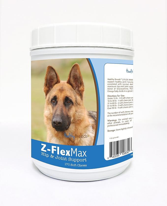 Healthy Breeds German Shepherd Z-Flex Max Hip and Joint Soft Chews 170 Count