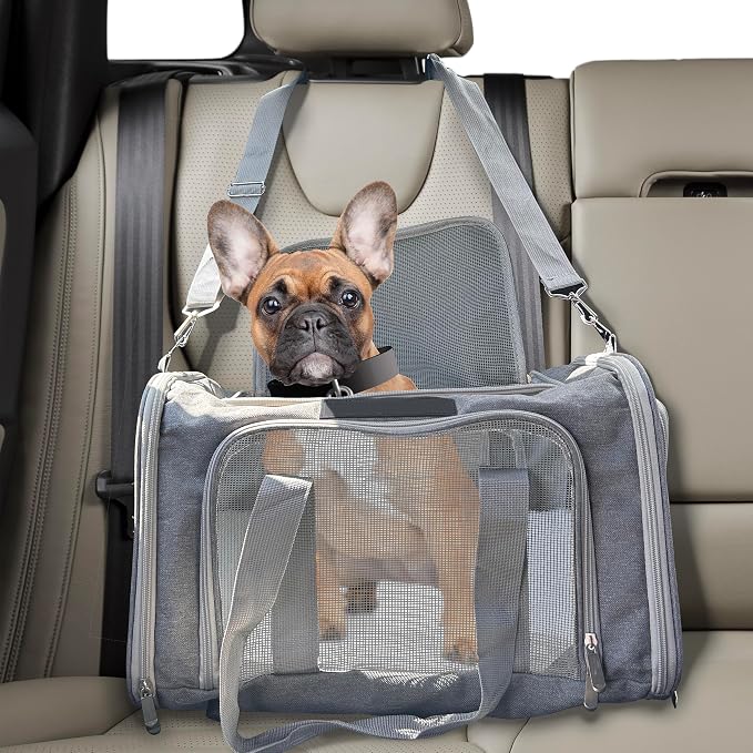 Jokari Cart Cruiser Airline Approved Pet Carrier for Versatile Travel in Car, Airplane, or Shopping Cart. Light and Compact Pet Accessories. Strap Attachments, Anti-Scratch Mesh with Top and Side Open