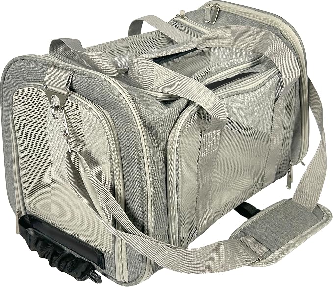 Jokari Cart Cruiser Airline Approved Pet Carrier for Versatile Travel in Car, Airplane, or Shopping Cart. Light and Compact Pet Accessories. Strap Attachments, Anti-Scratch Mesh with Top and Side Open