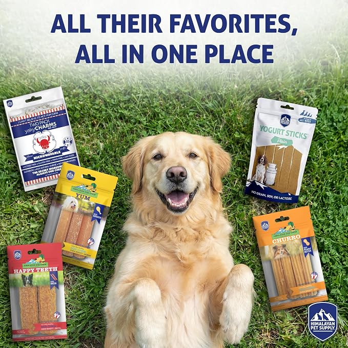 Himalayan Dog Chew Variety Pack, 5 Assorted Dog Chews for All Breeds & Sizes, Soft to Medium Density, Yak Cheese & Yogurt Treats, Grain & Lactose Free
