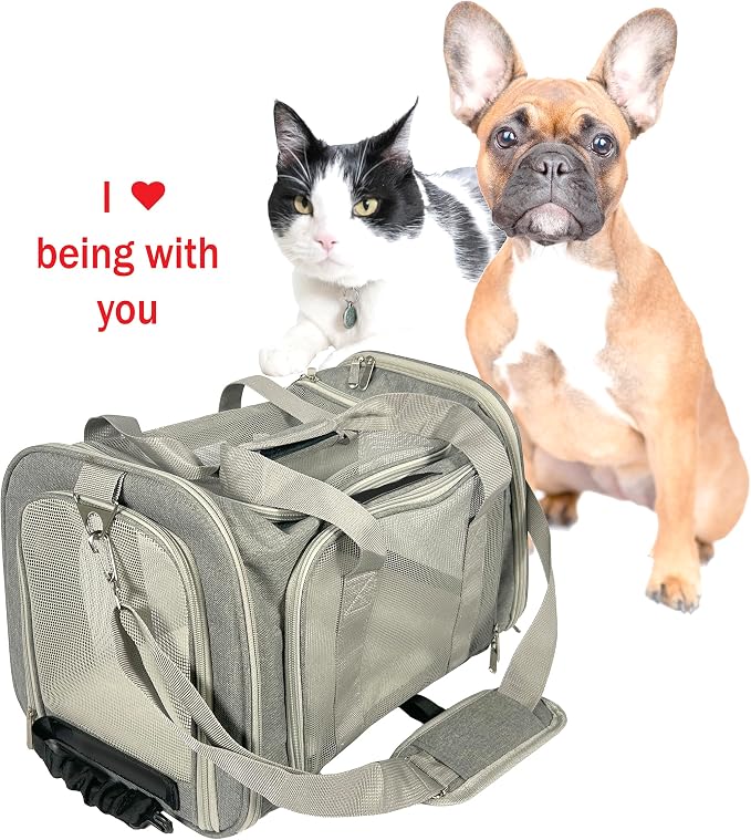 Jokari Cart Cruiser Airline Approved Pet Carrier for Versatile Travel in Car, Airplane, or Shopping Cart. Light and Compact Pet Accessories. Strap Attachments, Anti-Scratch Mesh with Top and Side Open