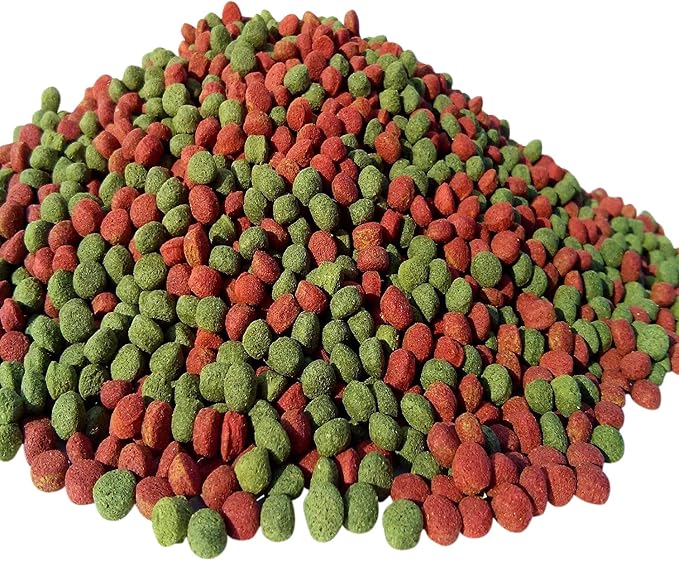 1/4"- 6mm Floating Spirulina Green GRO & Color Enhancing Pellets for Koi Fish & All Pond Fish & Large Tropical Fish...10-lbs