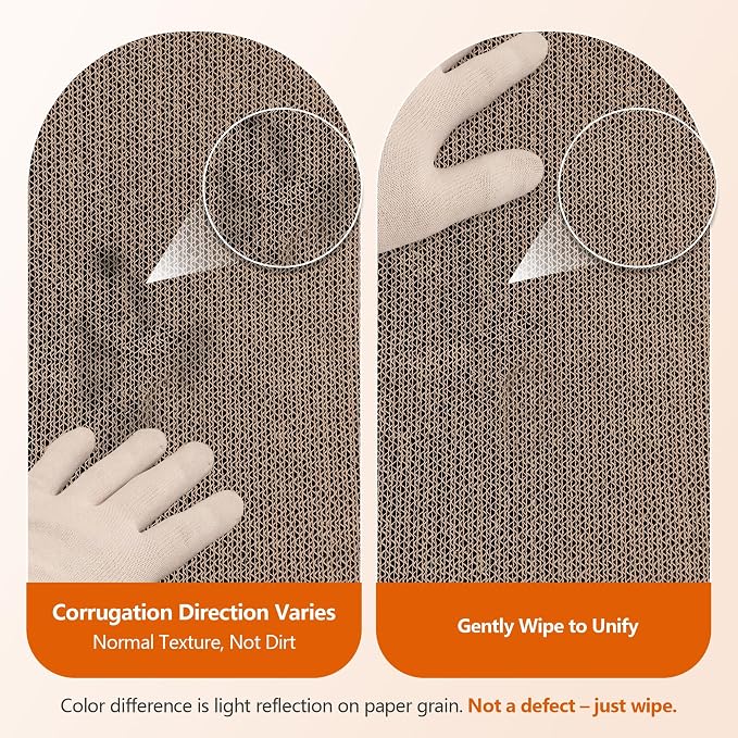 Cat Scratcher 2 in 1 Scratchers for Indoor Cats Scratching Board Cardboard, Horizontal Corrugated Scratch Pad for Cats as Beds & Furniture Reversible Sofa Scratch