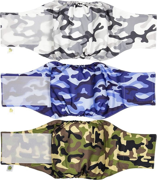 PET MAGASIN Male Dog Belly Band (Camo, Medium)