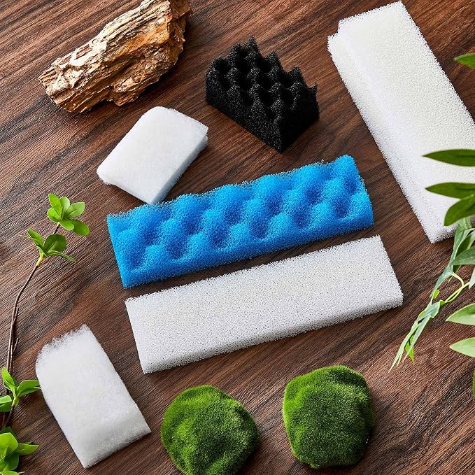 Threlaco 24 Pcs Compatible with Fluval 406/407 Aquarium Filters Sponge Set, Including Foam Pad, Water Polishing Pad, Foam Max, for Replacement Filter Media (Compatible with Fluval 406/407)