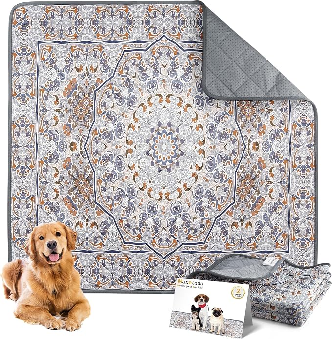 Washable Pee Pads for Dogs, 2 Pack, Reusable Dog Pee Pads,Washable Puppy Training Pads with Leakproof Design, Odor Lock Technology & Soft Surface, Perfect for Indoor, Outdoor & Travel Needs