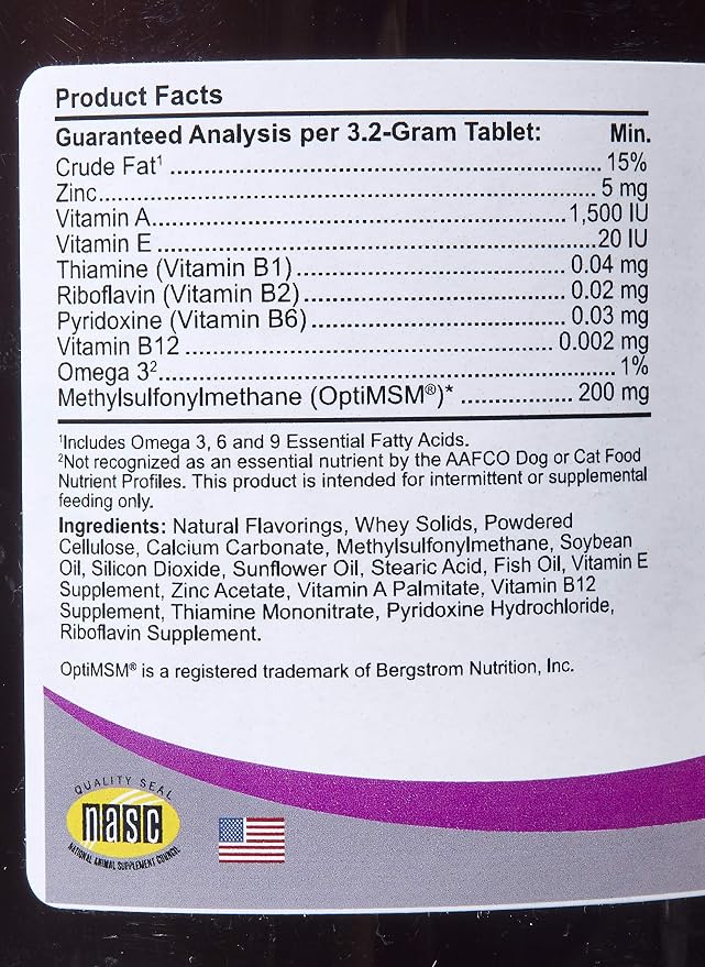 Kala Health Comfort DermGard Skin and Coat Supplement for Dogs, 150 Count, Supports Healthy Skin, Shiny & Reduce Excessive Shedding, Contains MSM, Fish Oil & Omega 3, 6, and 9 Essential Fatty acids