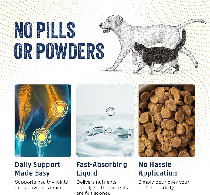 LubriSyn HA Hyaluronic Acid Hip & Joint Supplement for Dogs & Cats, Vet-Developed Oral HA, Original Pet & Equine Liquid Formula Supports Mobility, Cartilage Health & Comfort, 16 oz