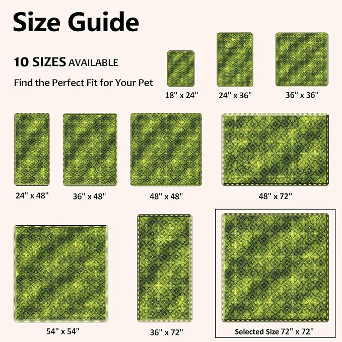 Washable Pee Pads for Dogs, Reusable Puppy Potty Training Pads, Ultra-Absorbent Thick Waterproof Leak-Proof Non-Slip Pads & Mat for Crate, Playpen, Floor, Whelping & Housebreaking , 1 Pack 72"x72"