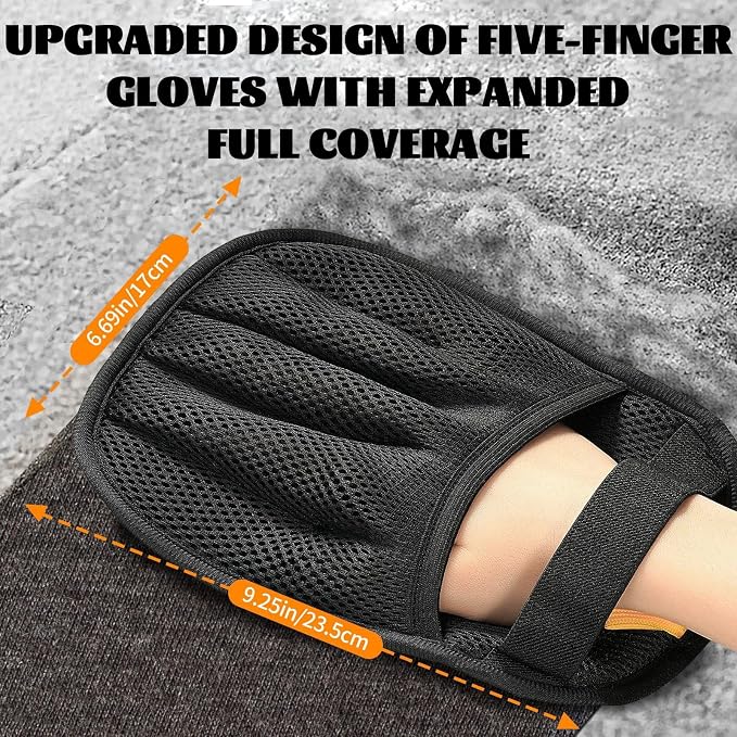 Pet Hair Removal Gloves, Pet Grooming Gloves, 2PCS Newly Upgraded Reusable Electrostatic, Gentle for Dogs & Cats Pet Hair Remover for Furniture, Carpet, Car Seat, Clothes (2PCS)