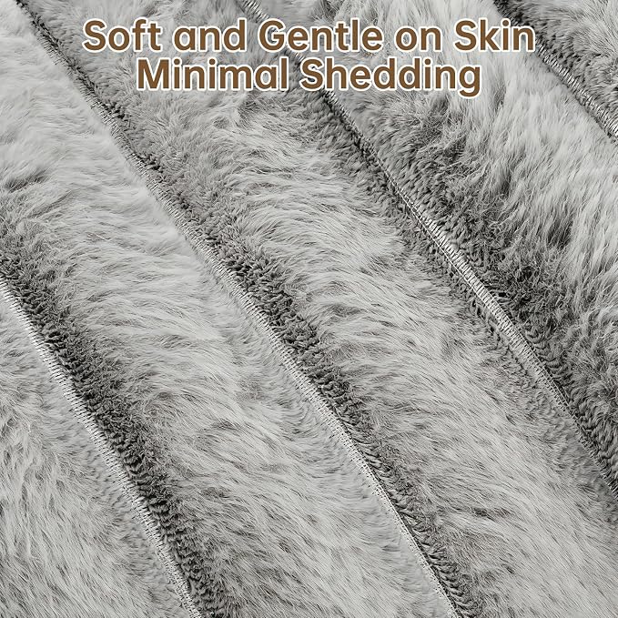 Donut Dog and Cat Bed, Luxurious Comfortable Faux Rabbit Fur Pet Beds, Round Anti-Anxiety Calming Puppy Kitten Bed with Anti-Slip Bottom for Small Medium Dogs & Cats(23", Grey)