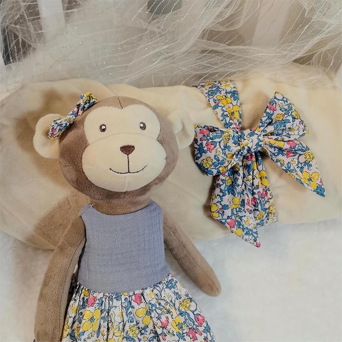 Monkey Stuffed Animals for Girls,15.7" Girl Monkey Plush with Skirt,Cute Stuffed Animal for Girls As Birthday, Easter,Christmas,Valentine's Day Gift