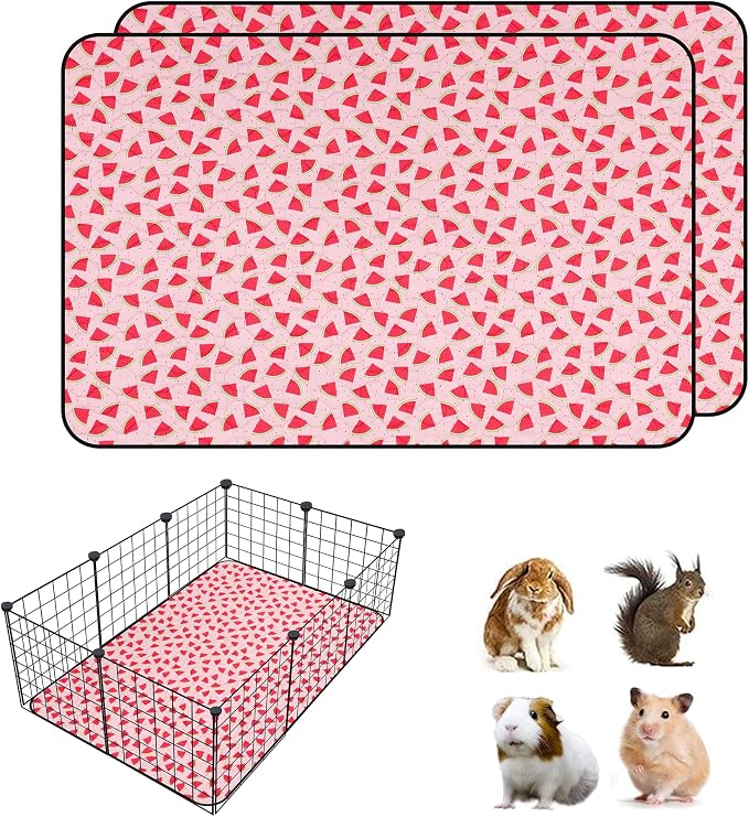 2 PCS Guinea Pig Cage Liner, Reusable Waterproof Guinea Pig Liner, Washable Small Animals Bedding, Super Absorbent Pet Pee Pads Guinea Pig Mats, Rabbit Mats for Cages (28 * 42 inch)