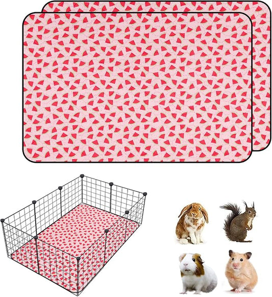 2 PCS Guinea Pig Cage Liner, Reusable Waterproof Guinea Pig Liner, Washable Small Animals Bedding, Super Absorbent Pet Pee Pads Guinea Pig Mats, Rabbit Mats for Cages (28 * 42 inch)