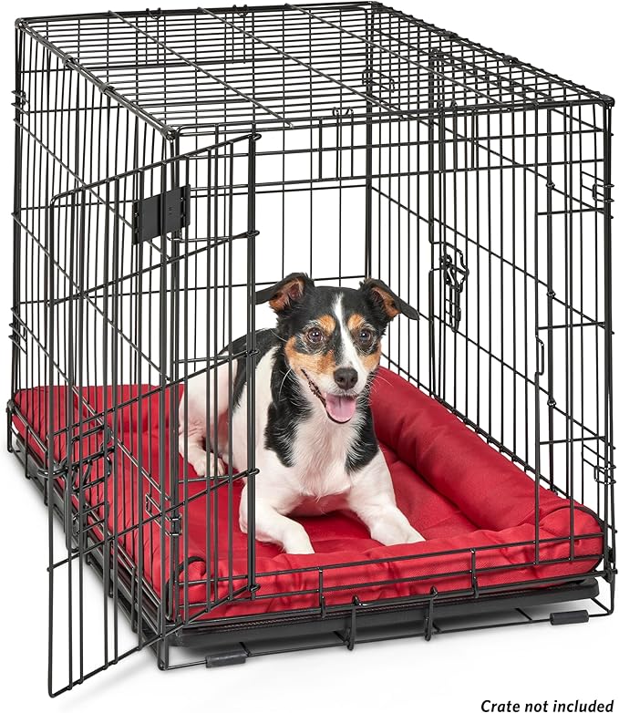 MidWest Homes for Pets Ultra-Rugged MAXX Dog Bed, Water Repellant, Easy Wipe Clean, Super Durable, Fits 30-inch Dog Crates, Slip Resistant Bottom, Red, 30L x 21W x 3H inches