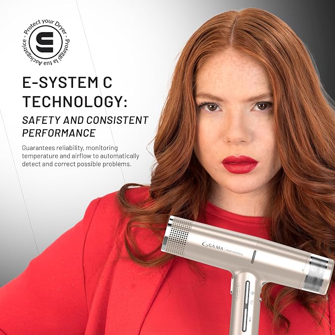 GA.MA iQ1 Perfetto Hair Dryer with 110,000 RPM Intelligent Brushless Motor, Oxy Active Technology, Auto-Clean & Washable Filter, Includes Diffuser & 3 Nozzles, Rose Gold