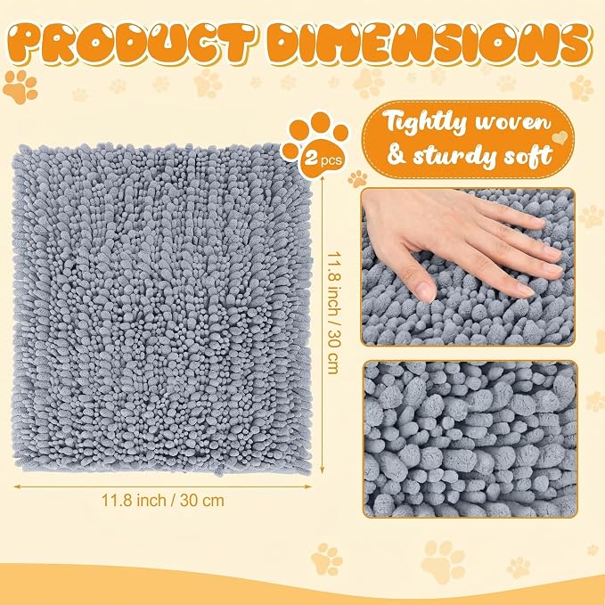 Amylove 2 Pack Guinea Pig Cage Liner Washable Fleece Pee Pad, Dark Gray Indoor Dog Mat, Absorbent Training Bedding for Small Animal Puppy Bunny Hamster Chinchilla Ferret (12 x 12 Inches)