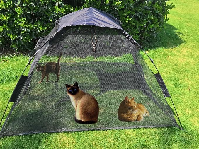 Portable Large Pop Up Pet Cat Tents Enclosures House for Outside Patio Indoor for Cat Puppy Rabbit Small Animals,Quick Opened,Independent or can be Connected to Tunnels