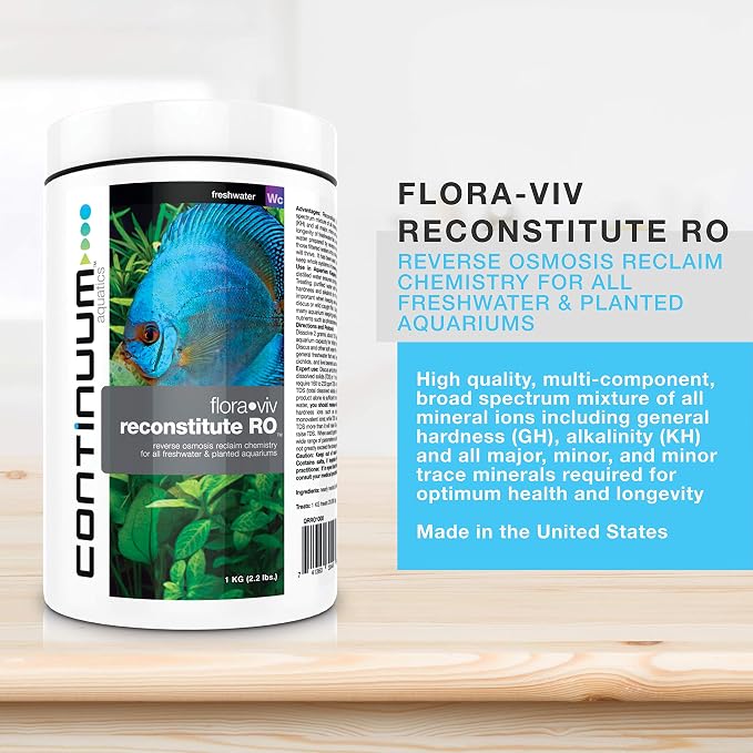 Continuum Aquatics Flora Viv Reconstitute RO – Reverse Osmosis Mineral Ion Supplement for Freshwater and Planted Aquariums, 500-g
