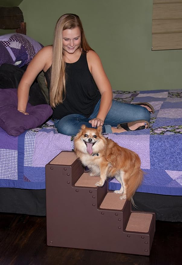 Pet Gear Pet Step IV Pet Stairs for Small Dogs and Cats up to 50 pounds, Lightweight, No Tools Required, 13 Colors to Choose from, Mocha