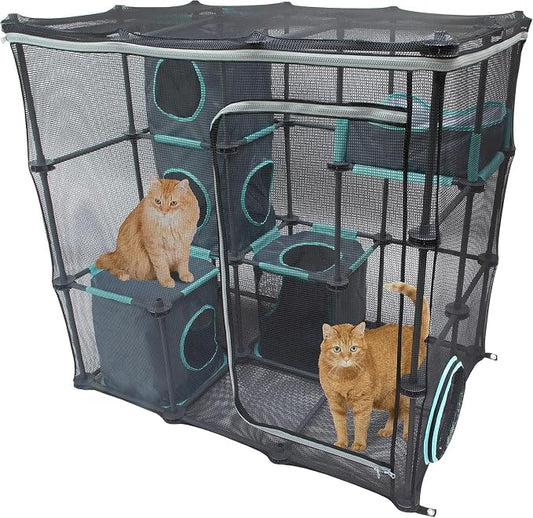 Kitty City Outdoor Catio Furniture and Play Kits for Cats, Outdoor Mega Kit