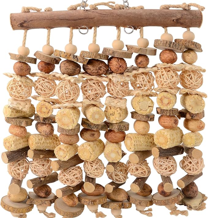 Parrot Toys for Large Birds, Natural Macaws Bird Toys, Bird Cage Accessories