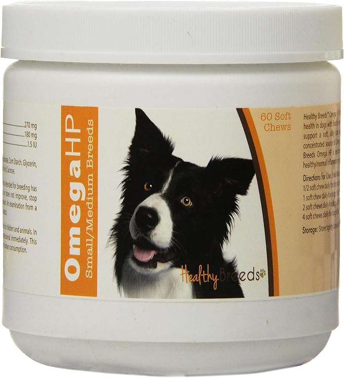 Healthy Breeds Border Collie Omega HP Fatty Acid Skin and Coat Support Soft Chews 60 Count