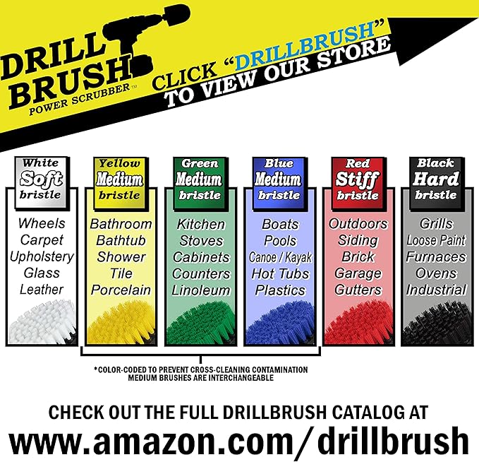 Drill Powered Kitchen Cleaning Supplies - Kitchen Scrubbing Accessories - Drill Brush Household Cleaner - Oven Cleaning Tool - Stovetop Scrubber Brushes - Kitchen Sink Scrub Brush - Frying Pan Brush
