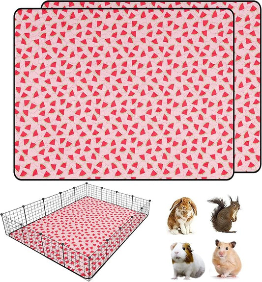 2 PCS Guinea Pig Cage Liner, Reusable Waterproof Guinea Pig Liner, Washable Small Animals Bedding, Super Absorbent Pet Pee Pads Guinea Pig Mats, Rabbit Mats for Cages (48 * 60 inch)