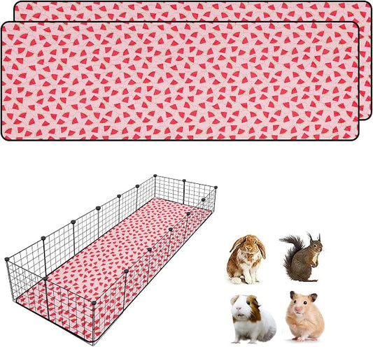 2 PCS Guinea Pig Cage Liner, Reusable Waterproof Guinea Pig Liner, Washable Small Animals Bedding, Super Absorbent Pet Pee Pads Guinea Pig Mats, Rabbit Mats for Cages (24 * 72 inch)