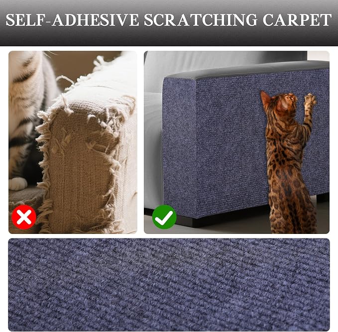 2 Pack Cat Scratch Furniture Protector Trimmable DIY Climbing Scratching for Indoor Couch Protector from Cat Claws, Walls and Tower Replacement (Grey, 15.7'' x 39.3'')