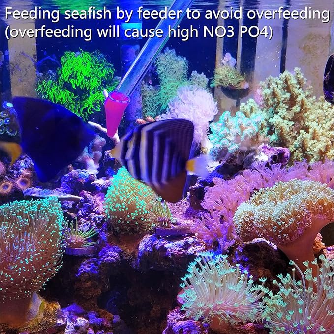 Aquarium Choice Coral Feeder Long Syringe Tube Liquid Fertilizer Feeder SPS HPS Marine Reef Coral Feeder Tool Fish Excreta Cleaner Precise spot Feeding Tube 18.3 Inch Long