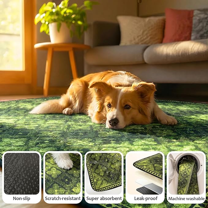 Washable Pee Pads for Dogs, Reusable Puppy Potty Training Pads, Ultra-Absorbent Thick Waterproof Leak-Proof Non-Slip Pads & Mat for Crate, Playpen, Floor, Whelping & Housebreaking , 1 Pack 72"x72"