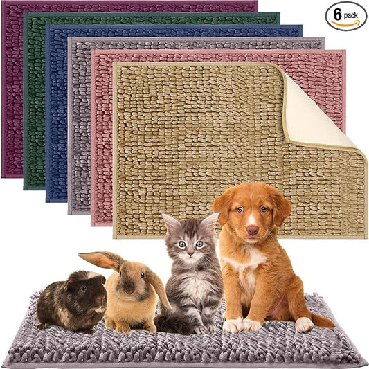 Fanfanwin 6 Pcs Guinea Pig Cage Liner 16 x 24 Inch for Guinea Pig Cage Bedding Reusable Rabbit Mat Pad Washable Training Pad Animal Sleeping Bedding Mat