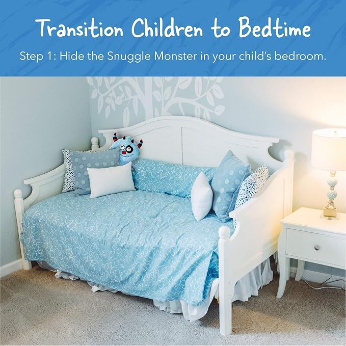 Continuum Games Snuggle Monster - Hide and Seek Bedtime Plush Toy and Book - Blue