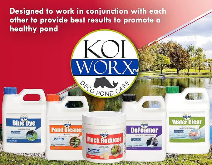 Koiworx Muck Reducer - Treats up to 2,500 gallons for up to 4 Months - Tablets Reduce Muck, Sludge and Organic Build up - Formulated for Ponds and Water Features - Safe for Koi
