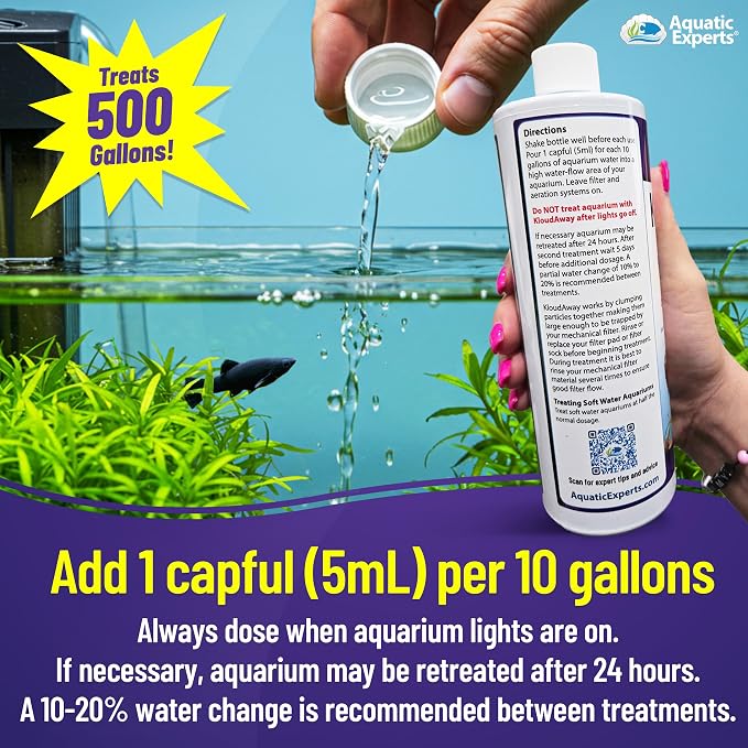 KloudAway Freshwater Aquarium Water Clarifier - Clears Cloudy Water, Water Clarifier for Fish Tank, Made in USA, Aquatic Experts (250 ml)