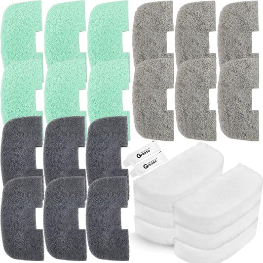 Threlaco 26 Pcs Canister Filter Maintenance Kit Compatible with Fluval 106/107/206/207, Water Polishing Pad, Ammonia/Phosphate/Nitrite Remover Pads, Silicone Lube